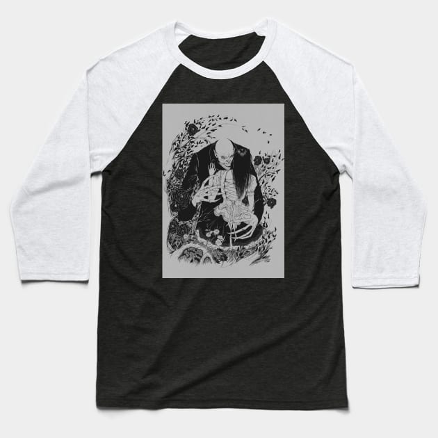 Nosferatu Baseball T-Shirt by dracoimagem